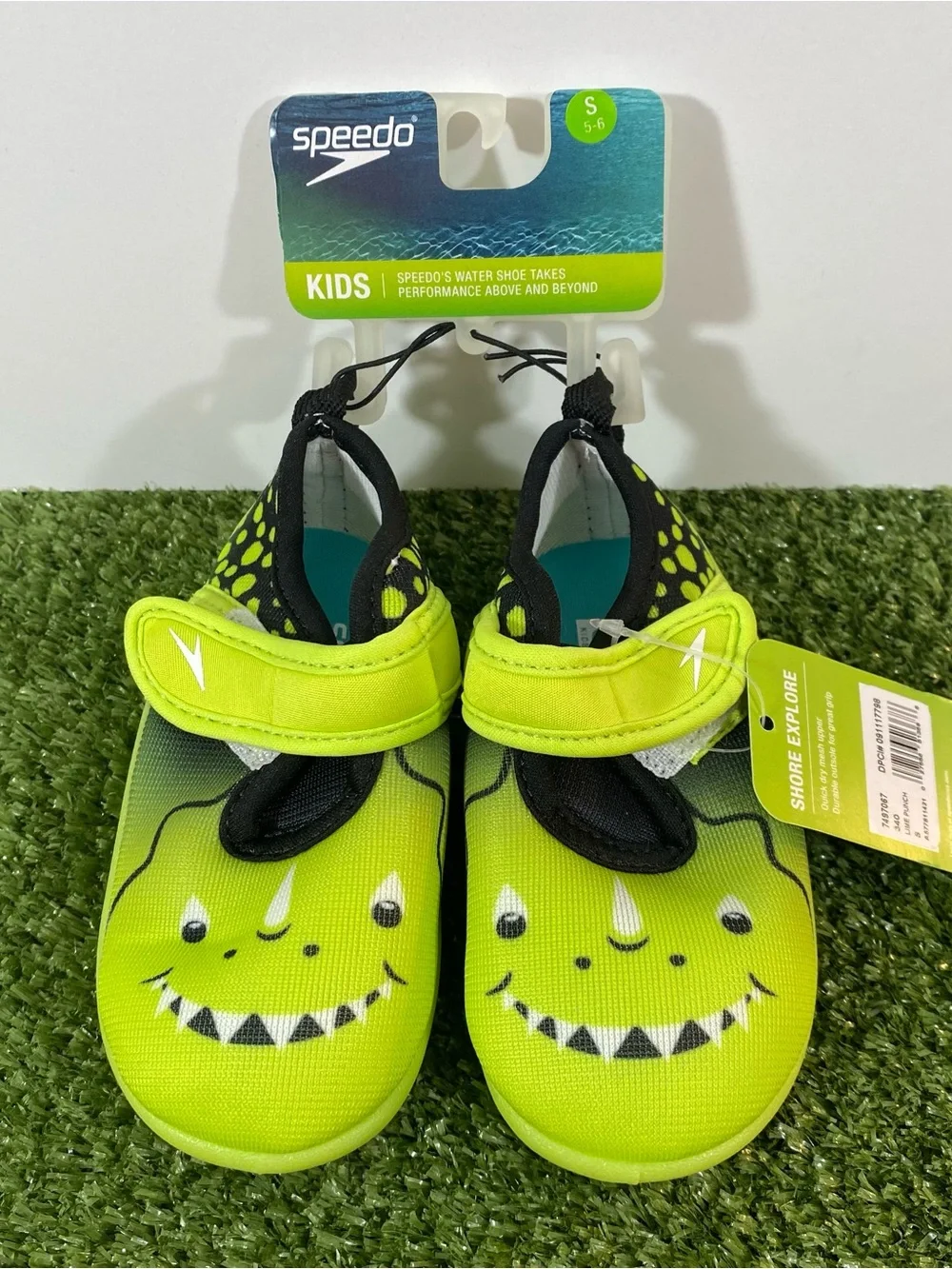 Speedo Shore Explore Water Shoes Little Kids Boys Size 5-6 Small Lime Green New